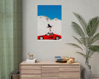 Ferrari Style Poster, Vintage Druck, altes Geld Poster, Fotografie Drucke, Ästhetischer Druck