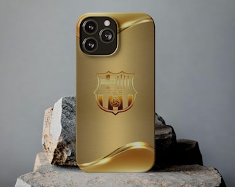 FC Barcelona Handyhülle mit goldenem Design, Perfekt für Fußballfans, Sportgeschenke, einzigartiges Handyzubehör, Schutz für jeden Tag