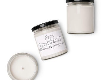 Bridal Shower Favor- Personalized Scented Candle