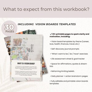 Vision Board Workbook 30-page Printable + Canva Templates ...