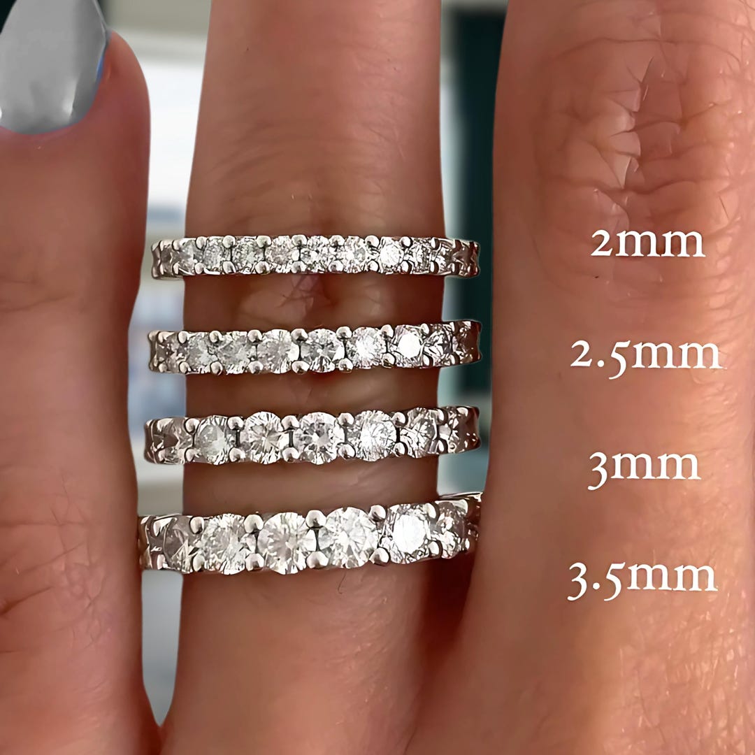 Eternity Band Lab Grown Diamond 14K White Gold Anniversary Ring - Etsy