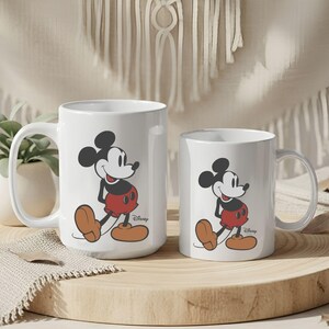 Classic Mickey Mouse Mug, Magical Character Art Gift, Retro Style Mickey Decor, Kids and Adults Fan Mug, Retro Disney Coffee Cup image 3