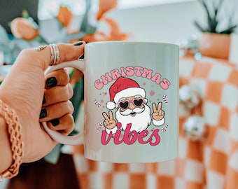 Retro Santa Claus Christmas Coffee Cup Vintage Style Santa Mugs Christmas Mugs Christmas Gifts Retro Christmas Mug Retro Holiday Decor Mug