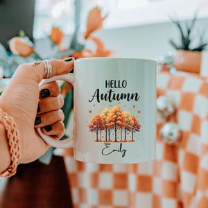 Custom Fall Tree Mug, Autumn Decor, Loves Fall Coffee Mug, Funny Coffee Mug, autumn fall mug, pumpkin mug, Fall Gift, Halloween Mugs Gifts