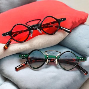Hippie Small Round Square Sunglasses Retro Steampunk Vintage Gradient Glasses for Men Women UV400 Driving Shades .