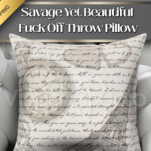 Fuck Off Pillow | Beautiful Vintage Parisian Design with Funny Savage Twist