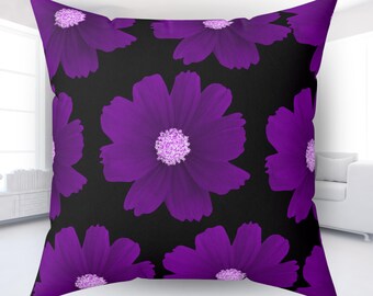 Cojín floral morado