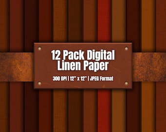 12 Rust Linen Digital Papers, Terracotta Fabric Textures, Autumn Scrapbook Backgrounds