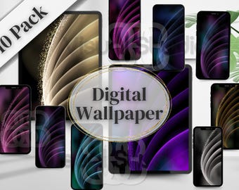 Paquete de fondos de pantalla oscuros para teléfono: fondos abstractos brillantes (10 PNG)