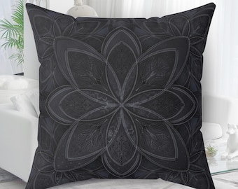 Slate Blue Mandala Pillow