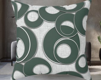 Sage Green Geometric Throw Pillow