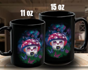 Taza de café con forma de seta - Negra