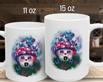 Taza de café con forma de seta - Blanca