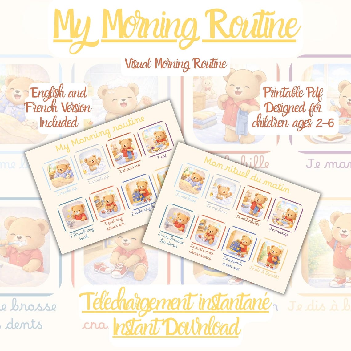 Our Morning Routine Poster Morning Routine Chart for Kids – Printable Morning Routine Poster ...
