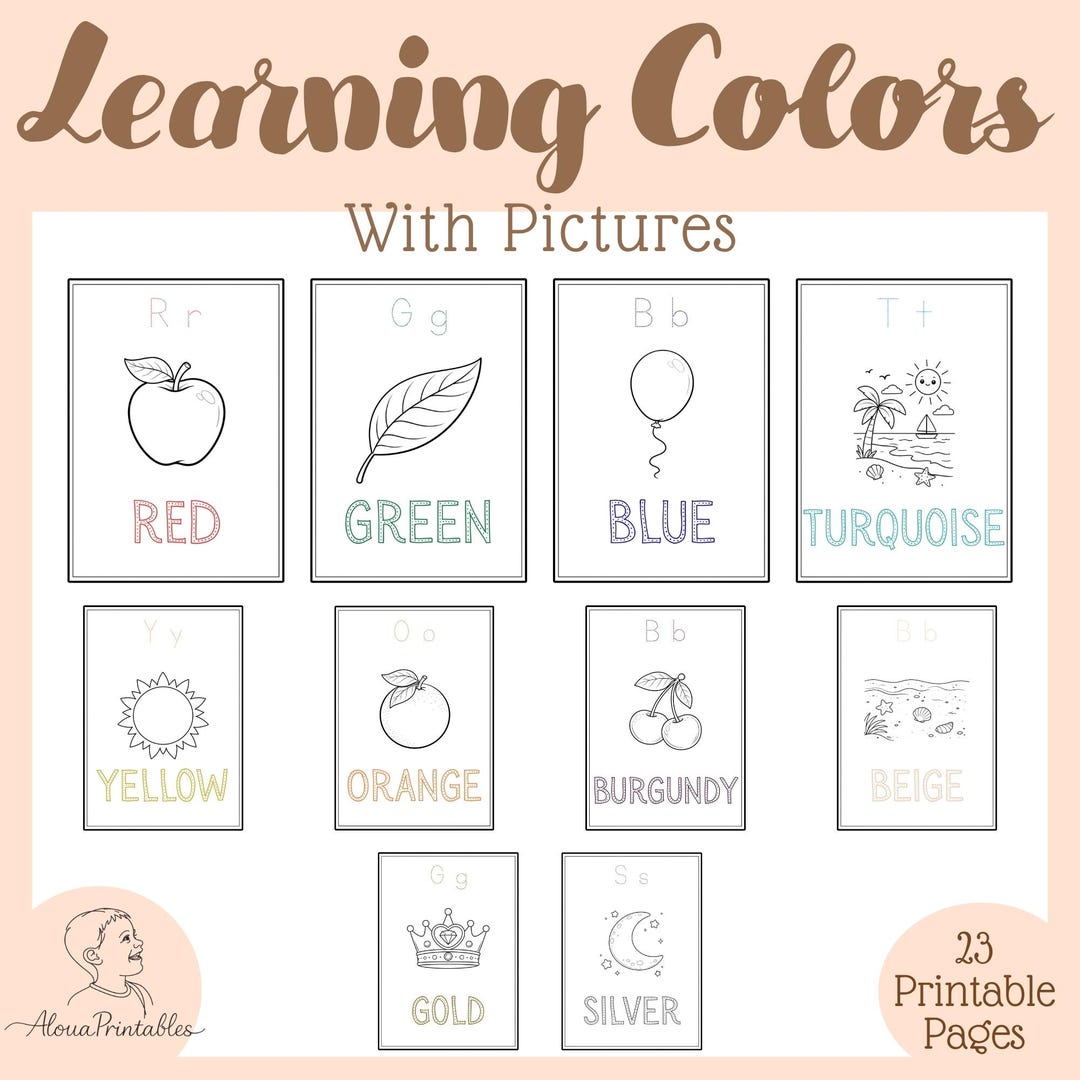 Learn Colors With Pictures Printable PDF | 23 Pages Preschool Activity ...