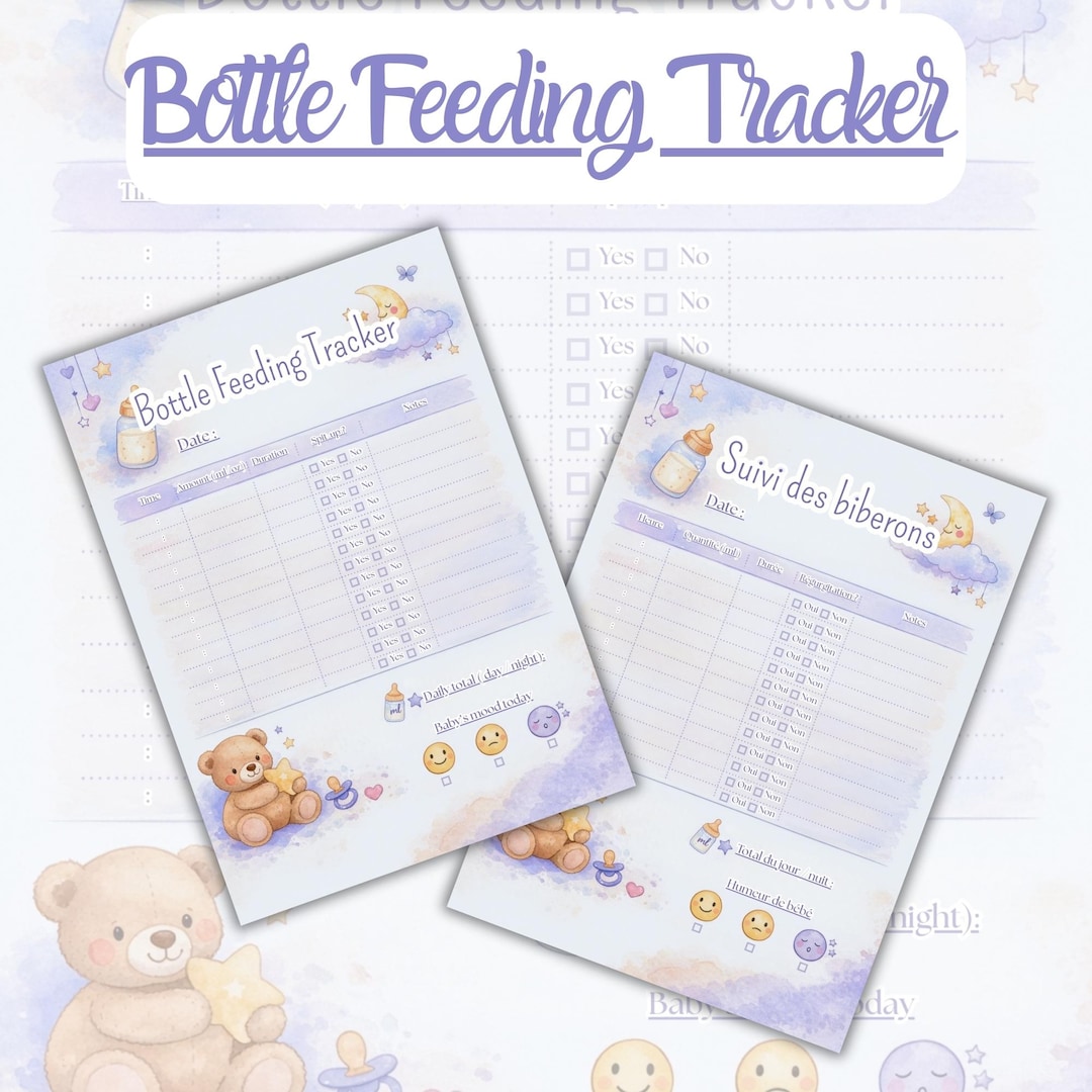 Bottle Feeding Tracker Printable – Baby Feeding Log A4 – Newborn ...