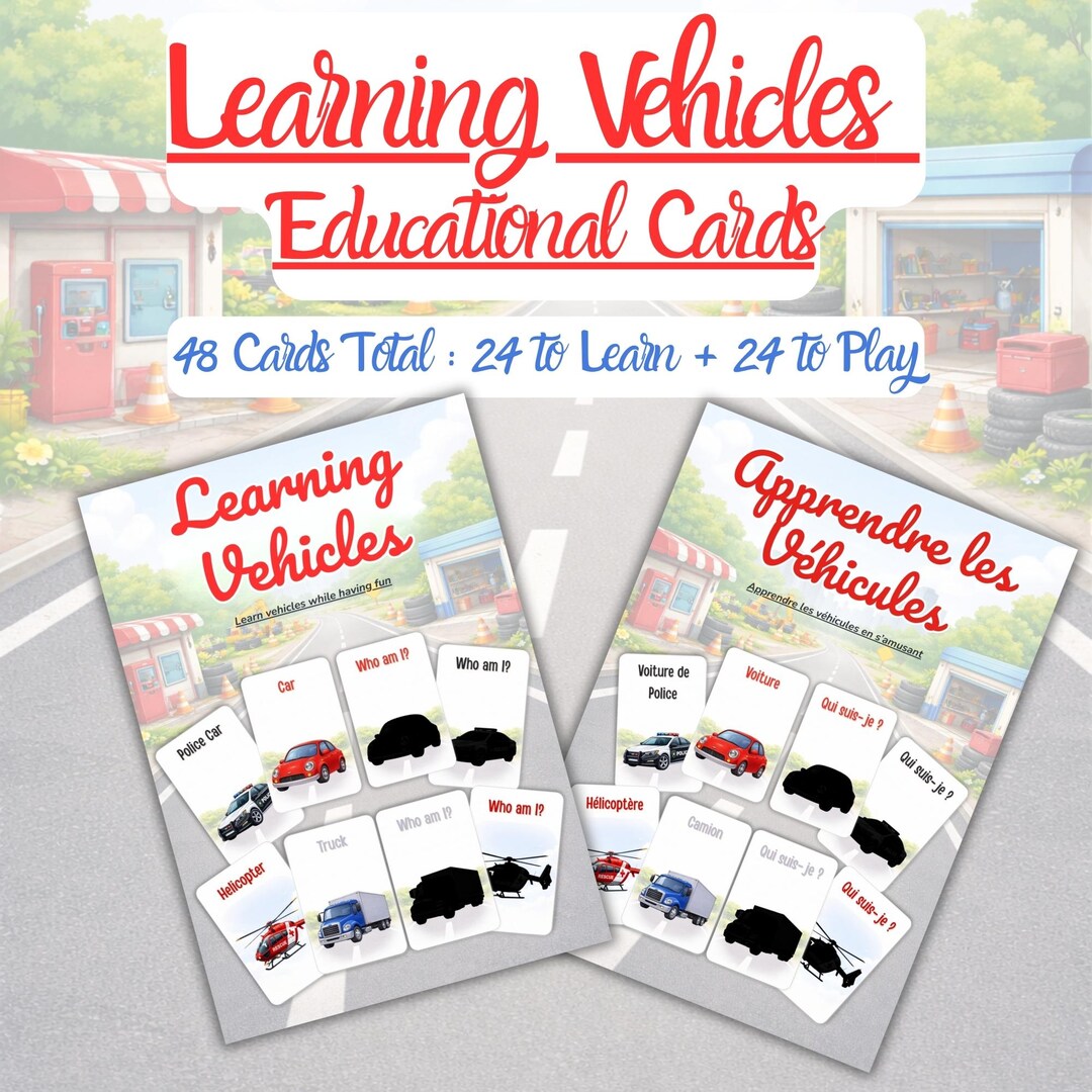 Printable Vehicle Learning Cards – Educational Cards for Kids ...