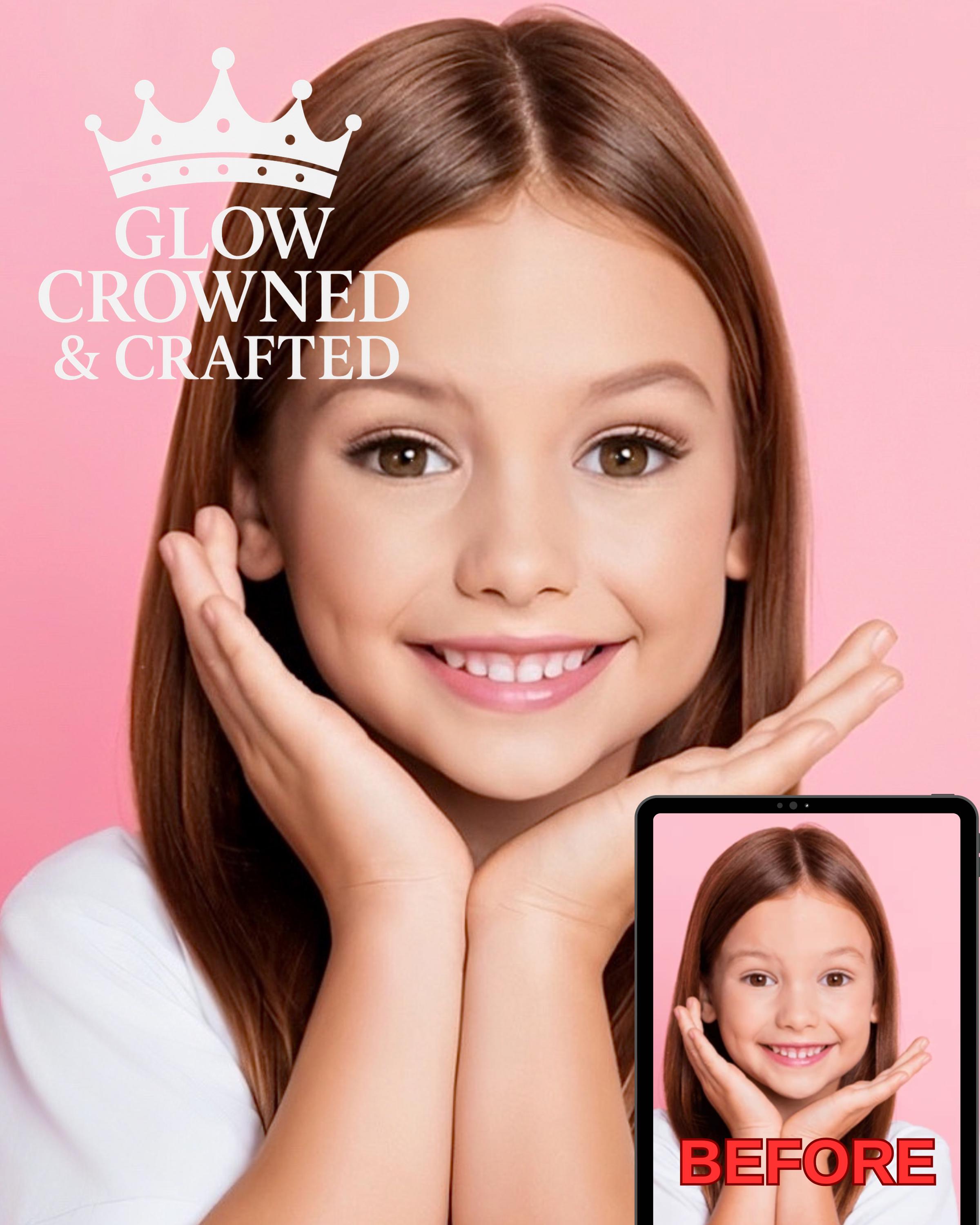 Natural & Glitz Pageant Photo Retouching – Professional Non-AI Editing Service | First 3 Customers 50% OFF”
