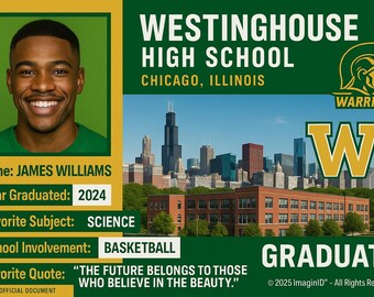 Gepersonaliseerde ID-kaart voor afgestudeerde nieuwigheid · Aangepaste afstudeerherinnering · Cadeau voor senioren