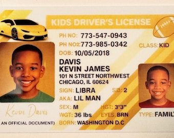 Gepersonaliseerde kinderrijbewijs: aangepaste kinderidentiteitskaart voor plezier