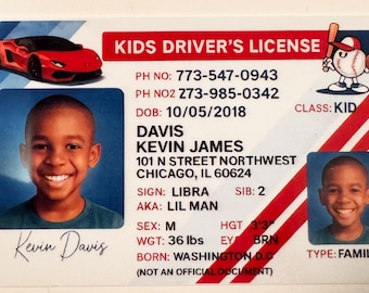 Gepersonaliseerde kinderrijbewijs: aangepaste kinderidentiteitskaart voor plezier