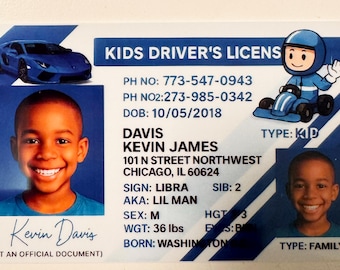 Gepersonaliseerde kinderrijbewijs: aangepaste kinderidentiteitskaart voor plezier