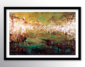11x17 Abstract Painting PRINT on Paper Cover Stock, Wall Art, Earth Tone Colors by Federico Farias