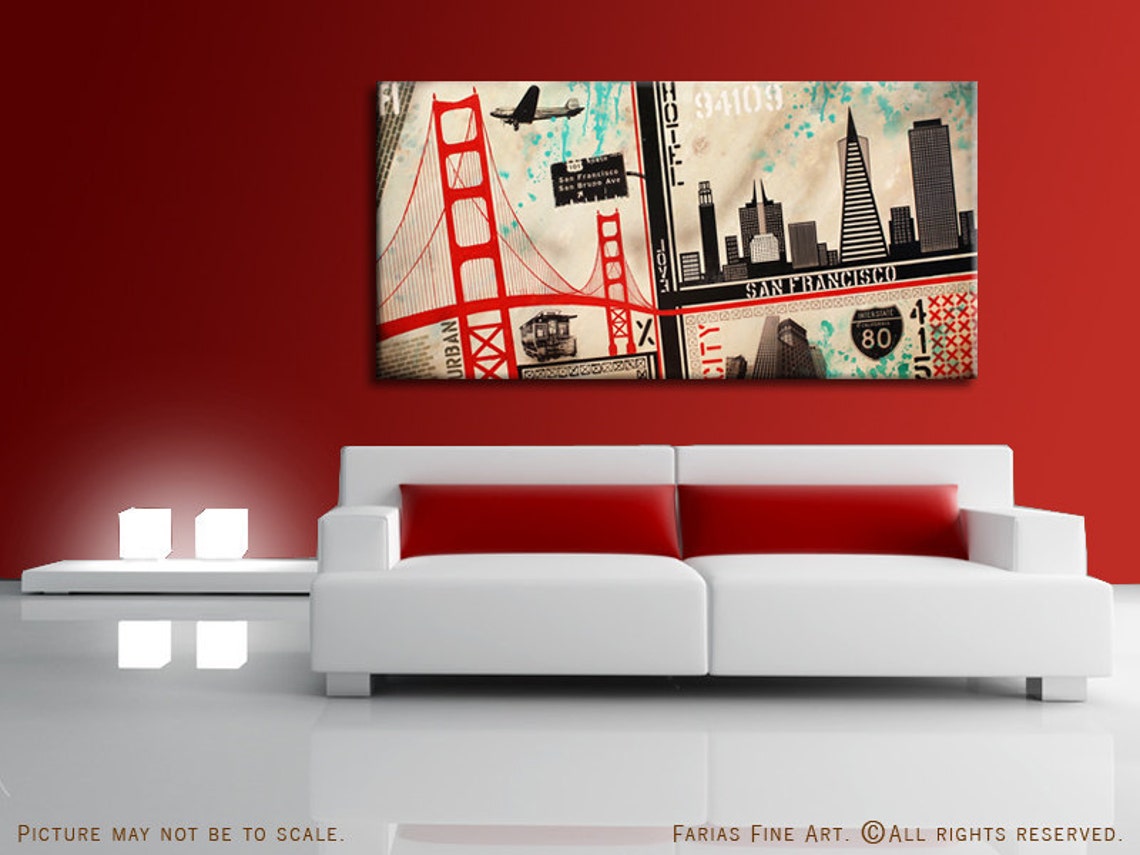 San Francisco City MADE TO ORDER Original Painting Acrylic | Etsy