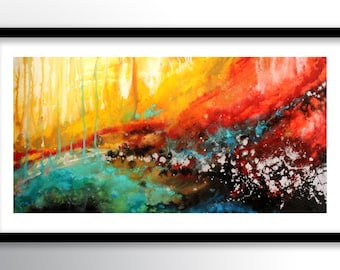 11x17 PRINT Abstract Painting on Glossy Cover Stock, Wall Art, Colorful Modern Fine Art by FARIAS