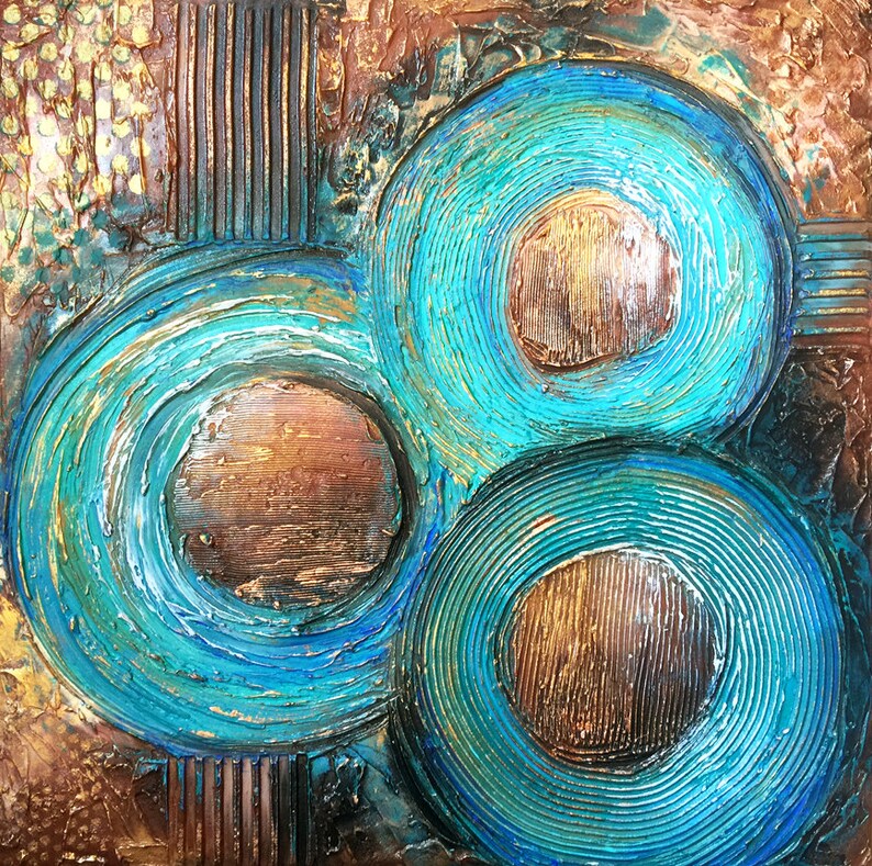 TEXTURED Abstract Painting Original 24x24 Acrylic on Canvas. | Etsy