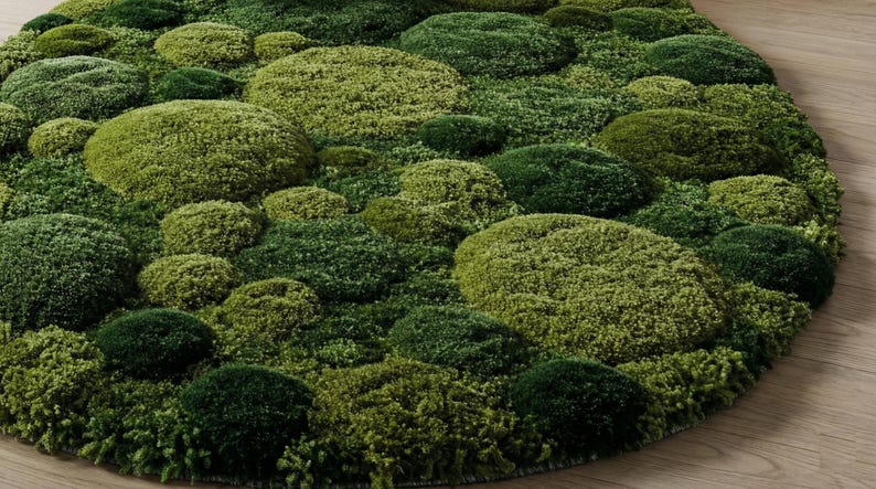 3D Moss Rug – Forest Floor Area Rug – 8x10 Hand Tufted New Zealand Wool Nature Inspired Green Carpet – Arons Rugs