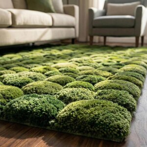 3D Moss Rug – Forest Floor Area Rug – 8x10 Hand Tufted New Zealand Wool Nature Inspired Green Carpet – Arons Rugs