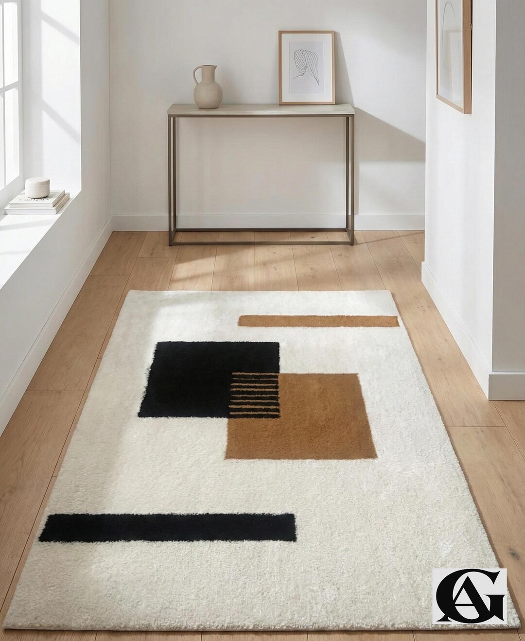 Handcrafted Unshape Rug Minimalist Geometric Rug Artsy Floor Rugs ...