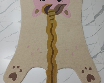 Handcrafted Elephant Wool Rug | Safari Nursery Animal Carpet | Arons Rugs | Custom New Zealand Wool Kids Room Decor | Personalized Gift