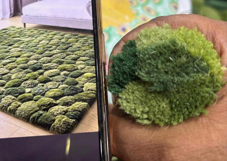3D Moss Rug – Forest Floor Area Rug – 8x10 Hand Tufted New Zealand Wool Nature Inspired Green Carpet – Arons Rugs