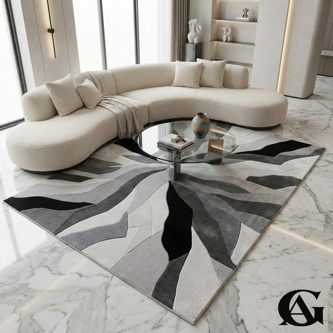 Artsy Modern Handtufted Geometric Swirl Area Rug | Aaron's Rugs Unique ...