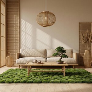 3D Moss Rug – Forest Floor Area Rug – 8x10 Hand Tufted New Zealand Wool Nature Inspired Green Carpet – Arons Rugs