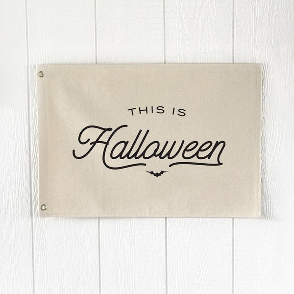 This Is Halloween Flag Fall Wall Decor, Halloween Wall Art Banner, Autumn Home Decor