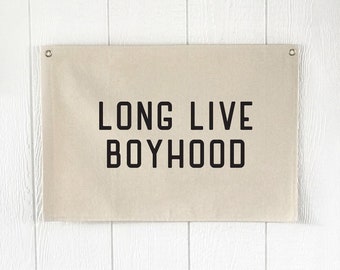 Long Lve Boyhood Banner Boys Wall Decor Baby Boy Nursery Sgns Boy