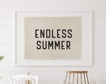 Beach Wall Art, Endless Summer Canvas Poster, Surf Tapestry Flag, Coastal Wall Decor Banner