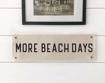 Beach Wall Art, More Beach Days Wall Flag Tapestry, Hanging Canvas Banner, Coastal Home Decor for Summer