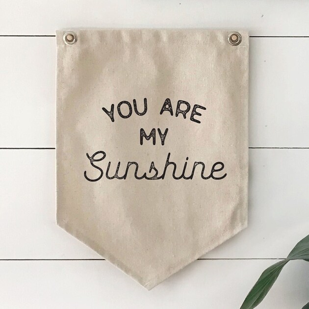 Nursery Wall Decor, You Are My Sunshine Sign, Hanging Pennant Flag Wall Art Banner, Kids Room Decor