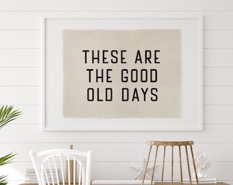 Good Old Days Canvas Poster, Boho Wall Art Tapestry, Hanging Banner Flag, Living Room or Nursery Wall Decor