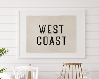 Beach Wall Decor, West Coast Canvas Poster, Surf Tapestry Flag, Coastal Wall Art Banner