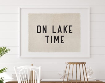 On Lake Time Canvas Poster, Beach Wall Art, Surf Tapestry Flag, Coastal Decor Wall Banner