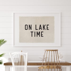 On Lake Time Canvas Poster, Beach Wall Art, Surf Tapestry Flag, Coastal Decor Wall Banner