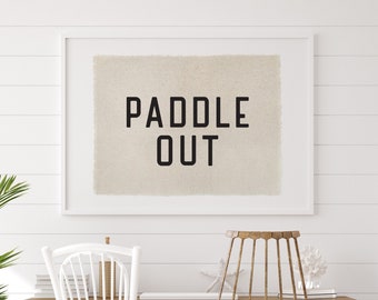 Beach Wall Art, Paddle Out Canvas Poster, Surf Tapestry Flag, Coastal Wall Decor Banner