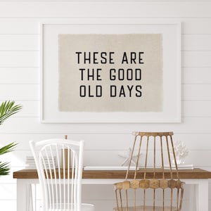 Póster de lienzo "Good Old Days", tapiz bohemio, bandera colgante, decoración de pared para sala de estar o habitación infantil.
