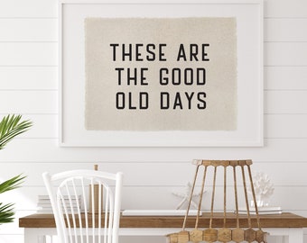 Good Old Days Canvas Poster, Boho Wall Art Tapestry, Hanging Banner Flag, Living Room or Nursery Wall Decor