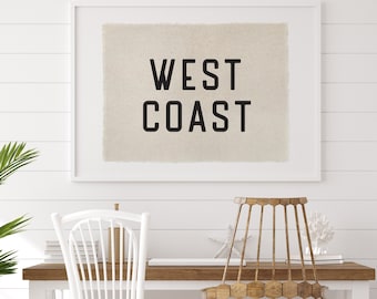 Beach Wall Decor, West Coast Canvas Poster, Surf Tapestry Flag, Coastal Wall Art Banner